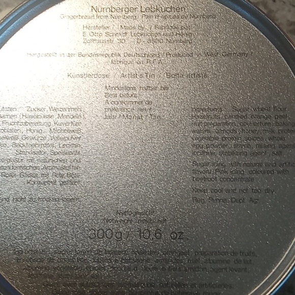 Vintage Schmidt Artistic German Gingerbread Tin with Lid 10.6 Oz - Picture 5 of 5